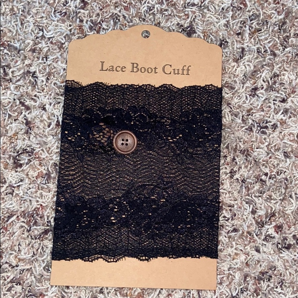 Black lace boot cuff